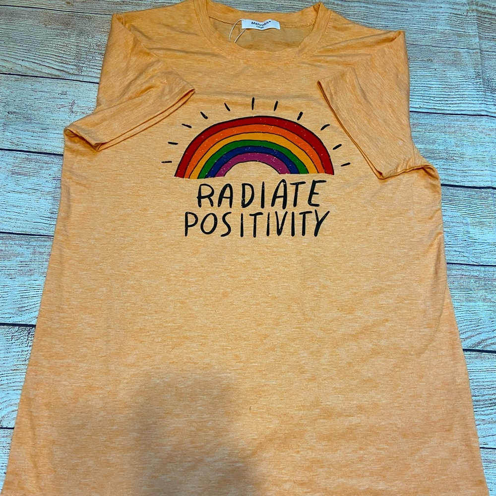 Kids large Radiate positivity T-shirt.